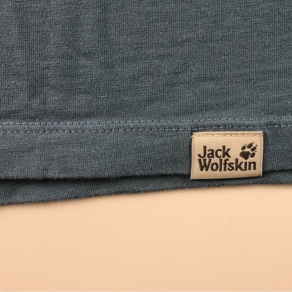 𝅺JACK Wolfskin steel blue graphic Men’s long sleeve tee Large - Picture 4 of 10